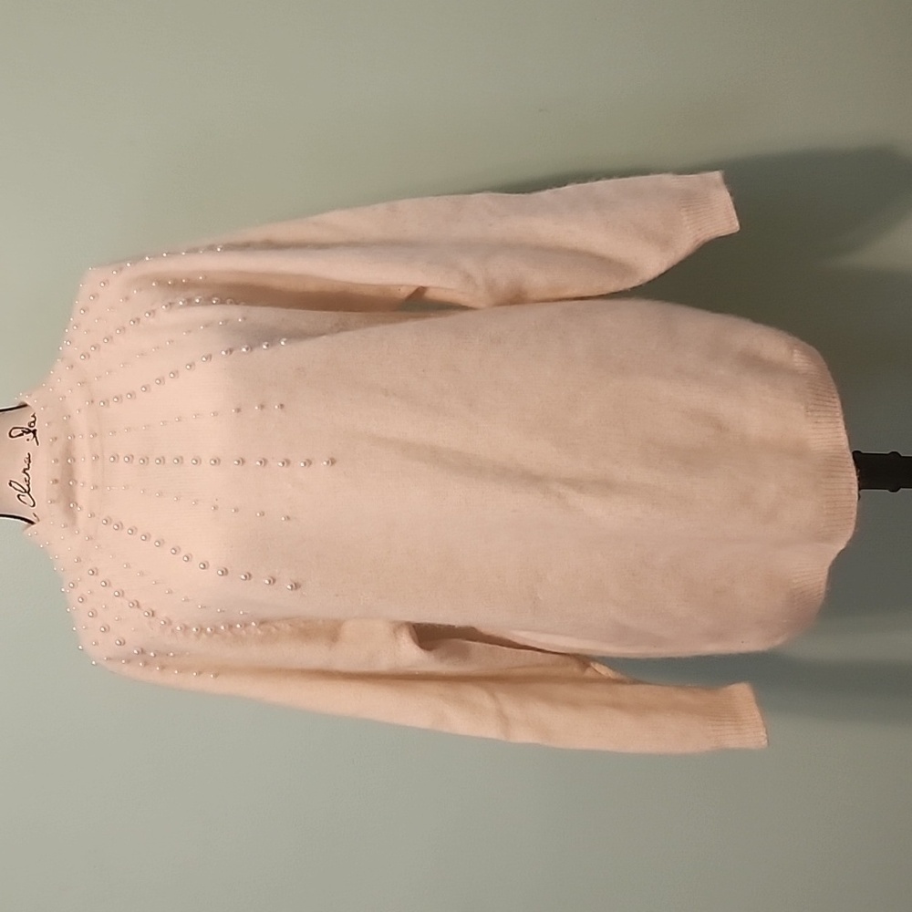 Vintage pearl detailed sweater cream Med